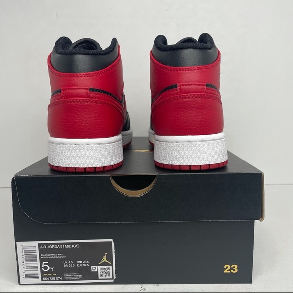 Nike Air Jordan 1 Retro Mid GS “Banned/Bred” NEW - Picture 4 of 4